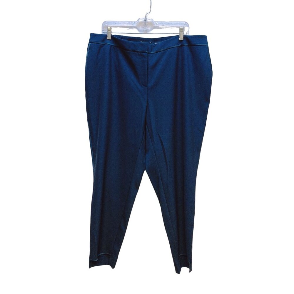 NWT Lafayette 148 New York Black  Manhattan Trousers Tuxedo Pants 18